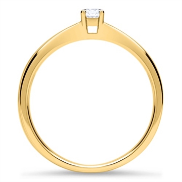  Solitaire ring i 18 kt. Guld med Diamant - 0,15 ct.